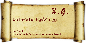 Weinfeld Györgyi névjegykártya